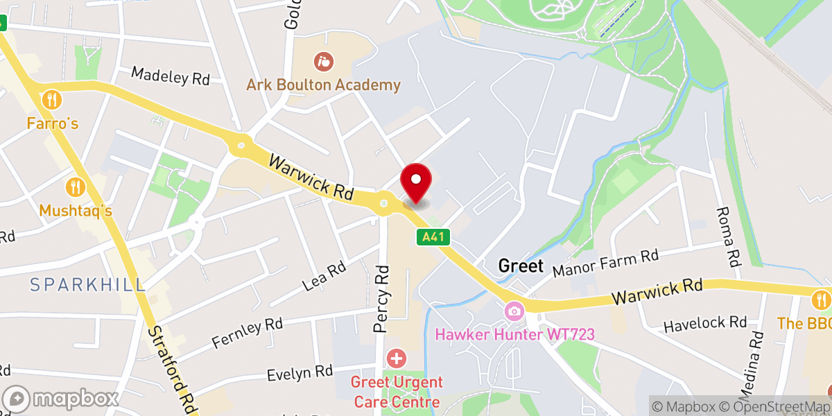 Map showing location of Birmingham Seventh Day Baptist Church