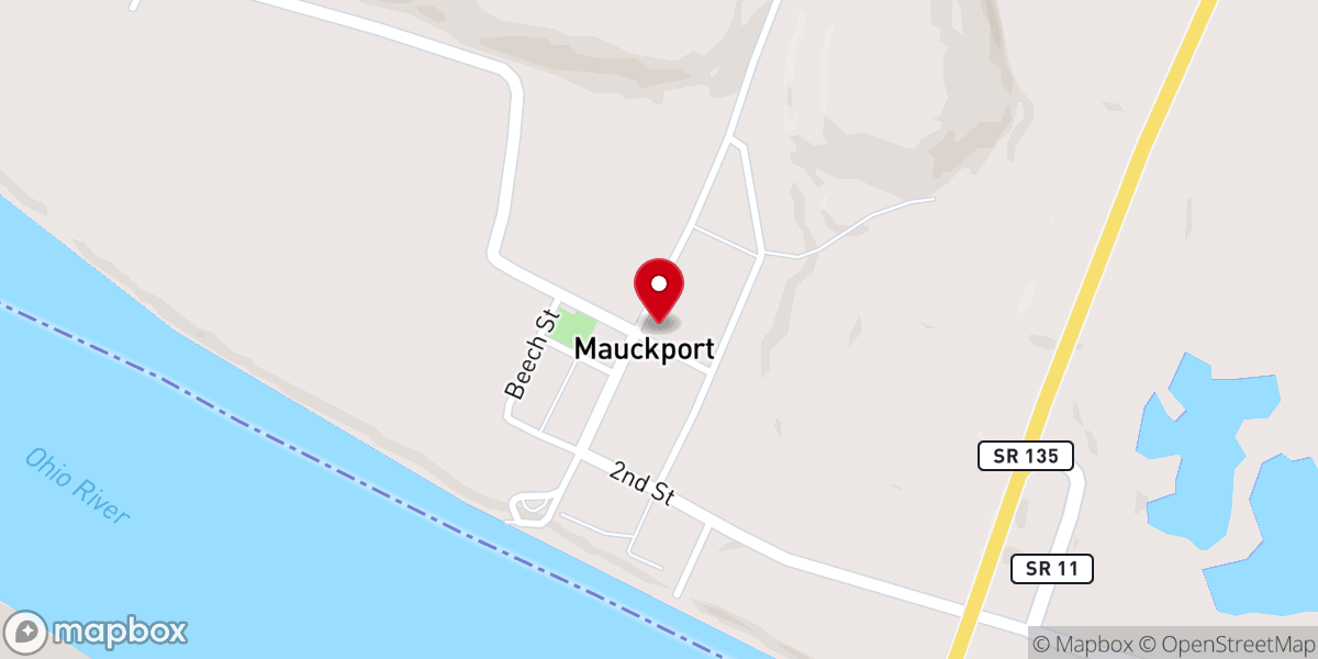 Map showing location of Mauckport Community Church