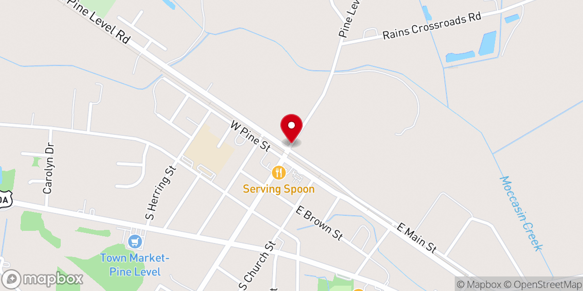 Map showing location of Calvary Bible Fellowship NC