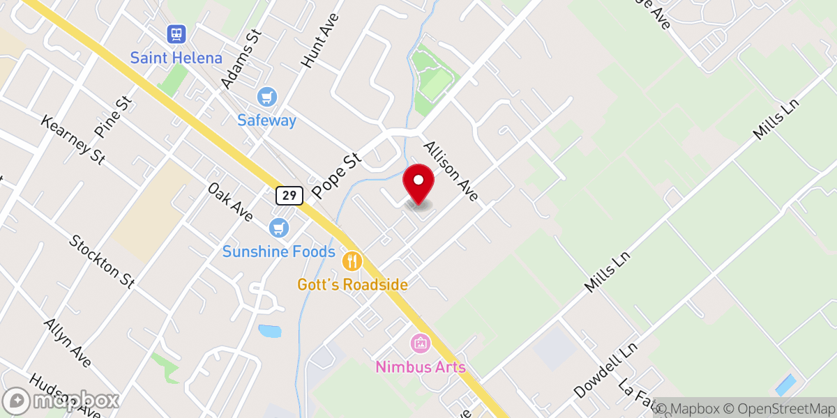 Map showing location of St. Helena Hispanic Adventist Church