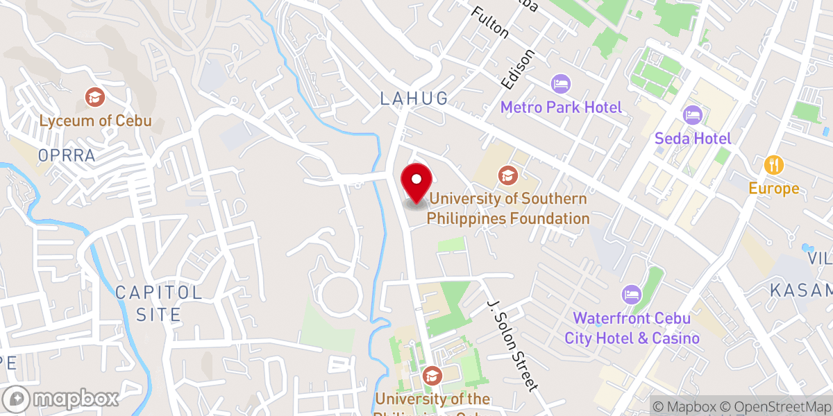 Map showing location of Cebu City Philippines Temple