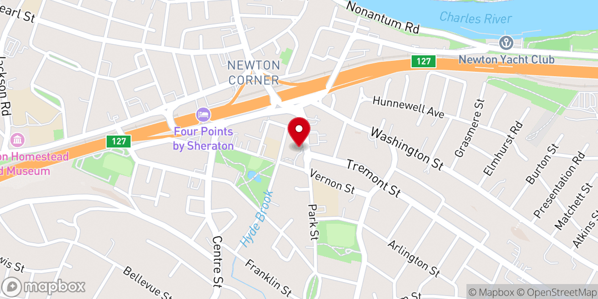 Map showing location of Newton Presbyterian Church