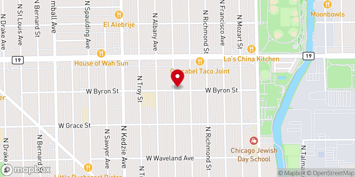 Map showing location of Iglesia Adventista del Séptimo Día Hispana de Chicago - Shalom II / Chicago Shalom II Hispanic Seventh-day Adventist Church