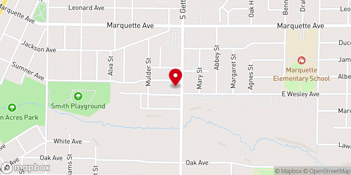 Map showing location of Bethesda Baptist Church
