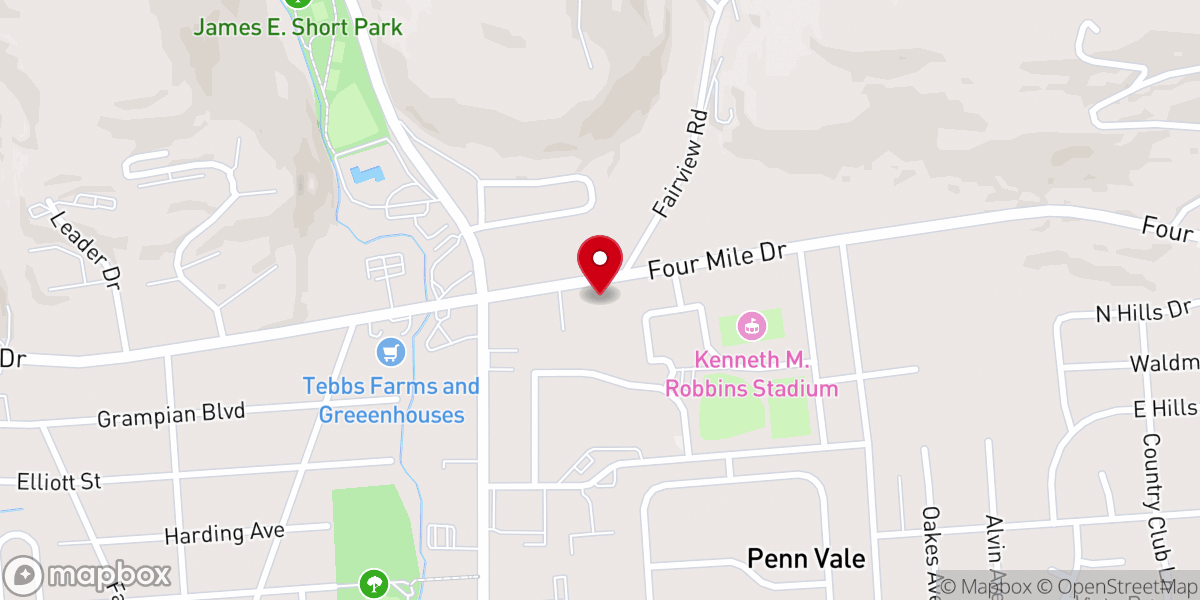 Map showing location of Emmanuel Baptist Church