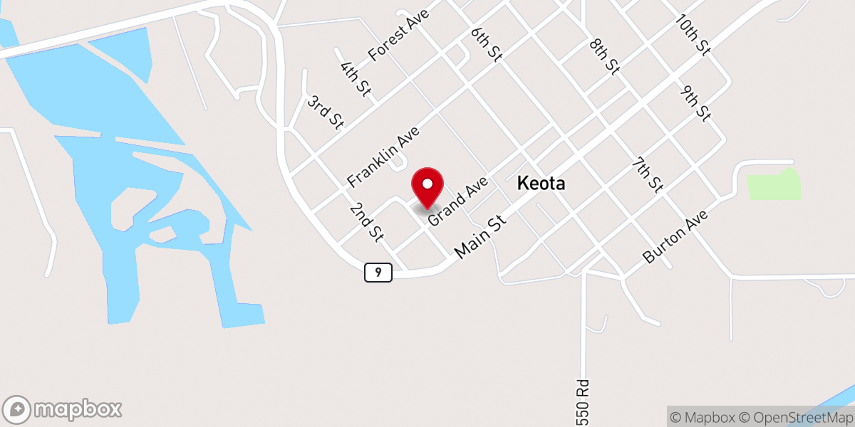 Map showing location of Keota Community Center