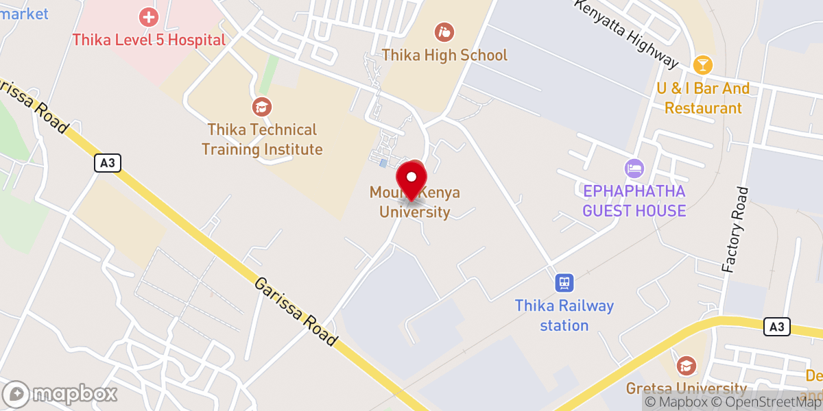 Map showing location of PEFA Church Thika
