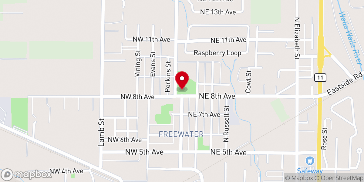 Map showing location of Valley Christian Center