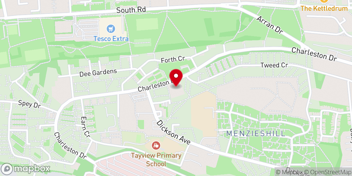 Map showing location of Westgait Church of Scotland - Menzieshill