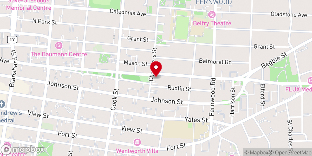 Map showing location of First Church of Christ, Scientist Victoria