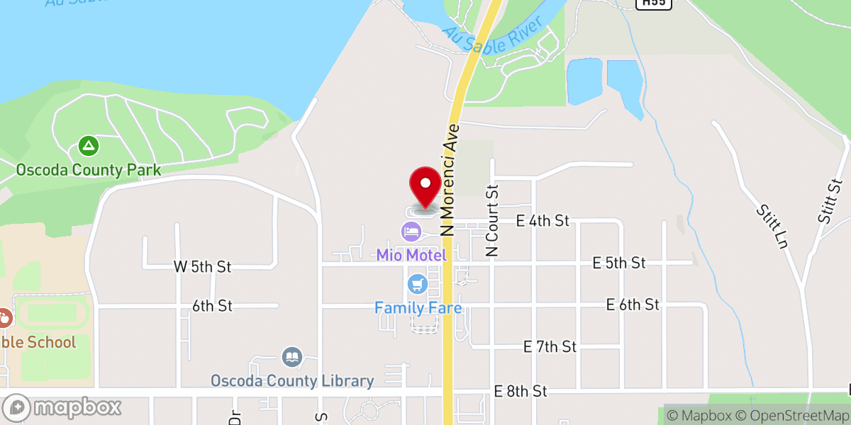 Map showing location of Church of Christ