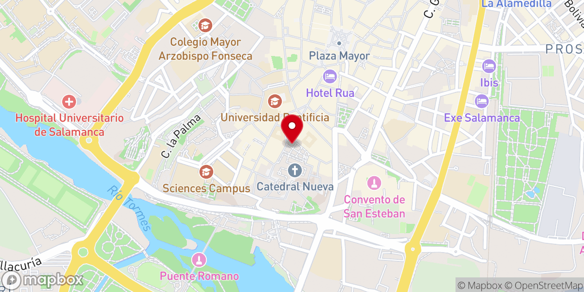 Map showing location of Casco Histórico de Salamanca