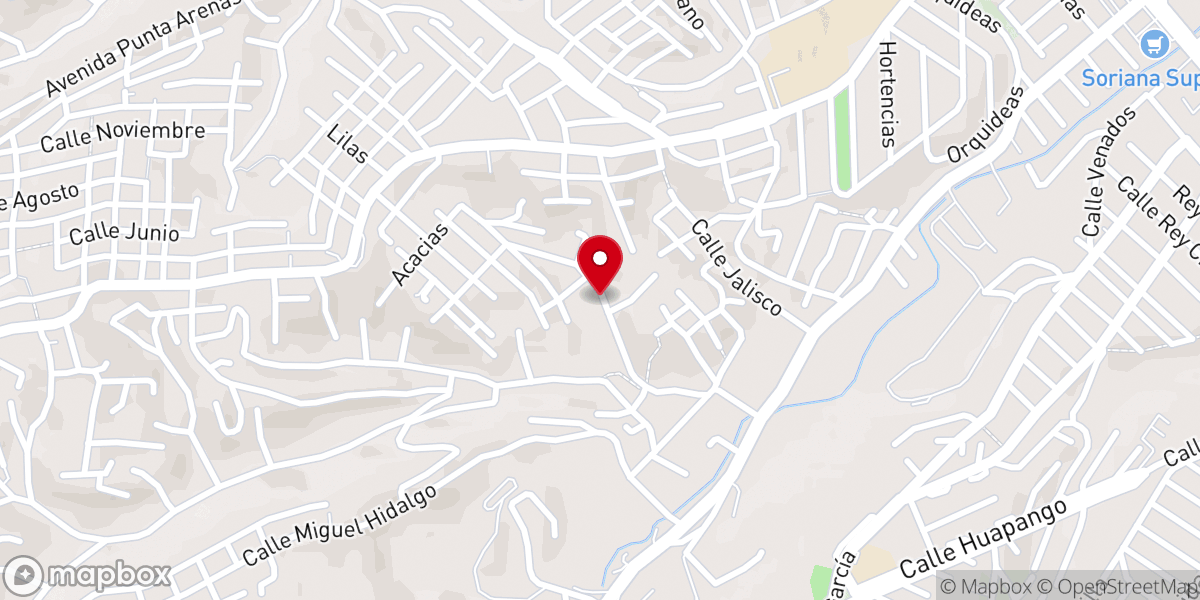 Map showing location of Iglesia Bautista
