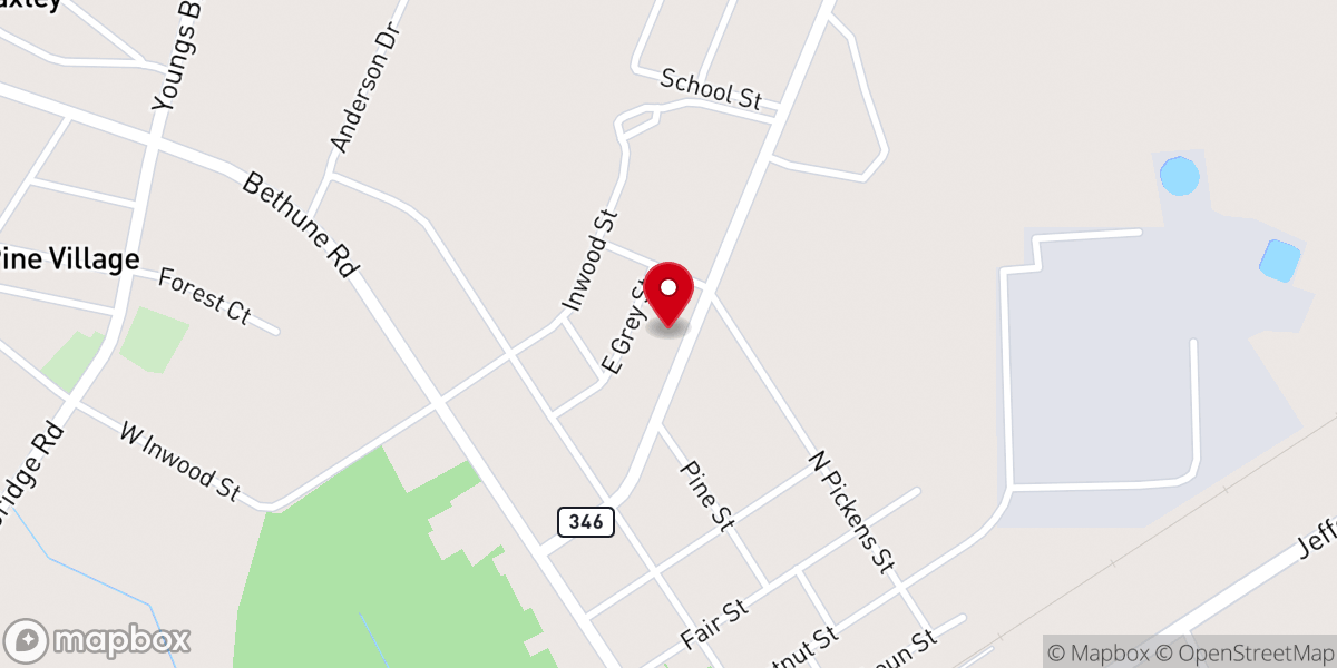 Map showing location of Bethune Church of God