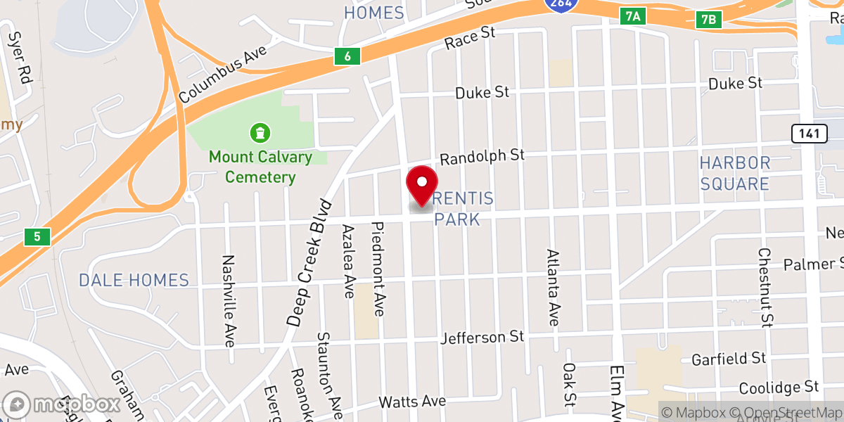 Map showing location of Holy Light Church of Deliverance