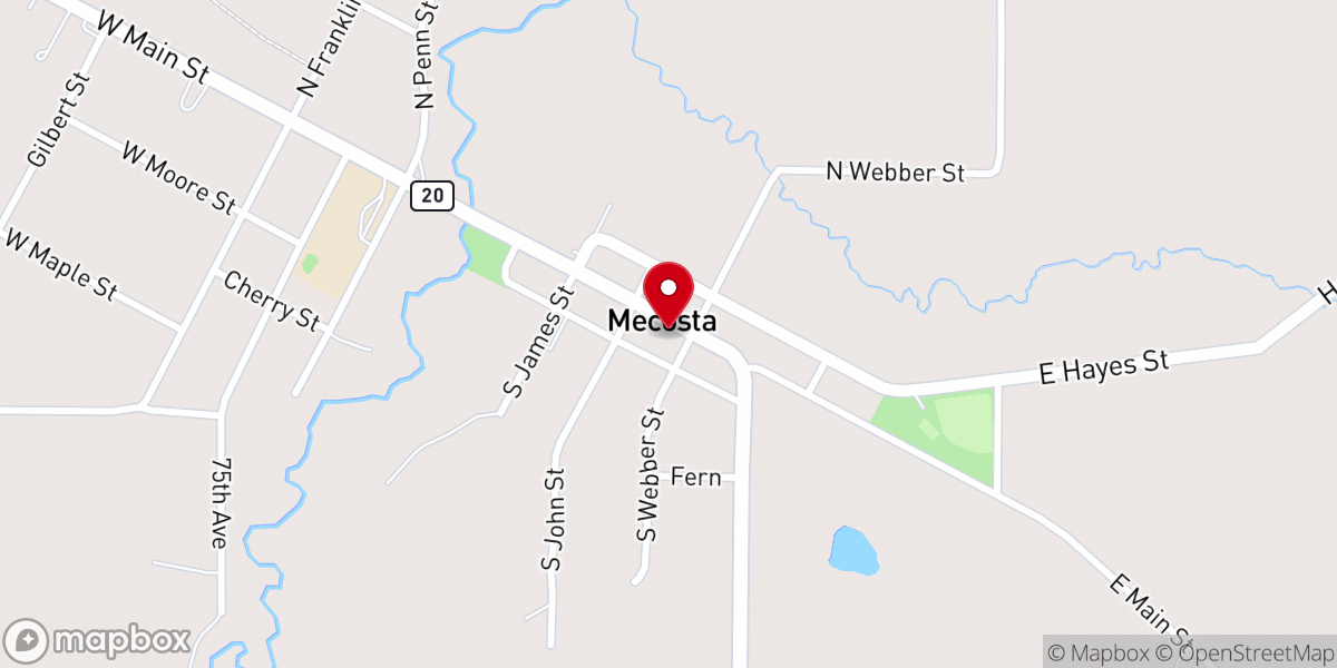 Map showing location of Mecosta Village Office