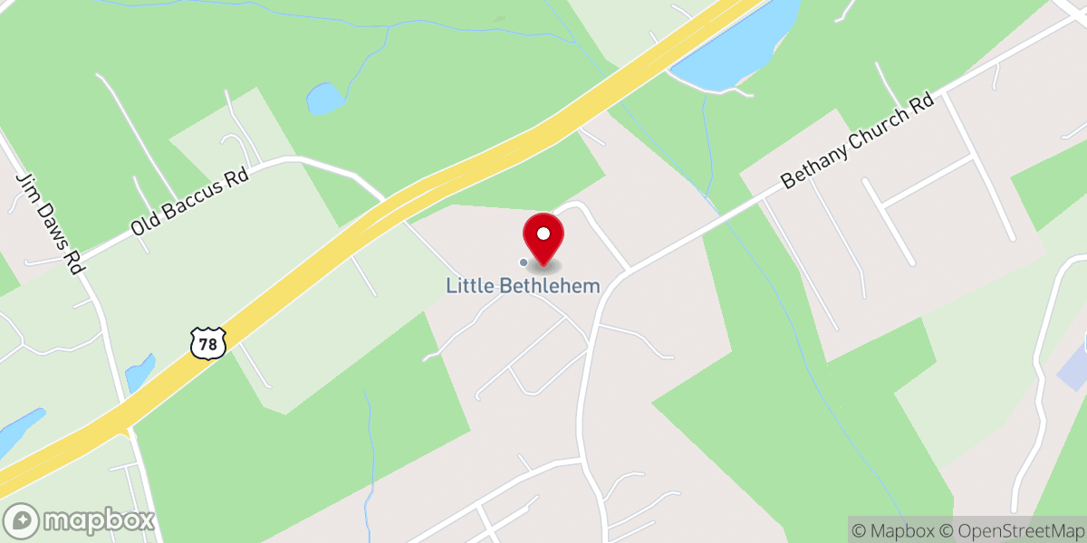 Map showing location of Love Tabernacle Church