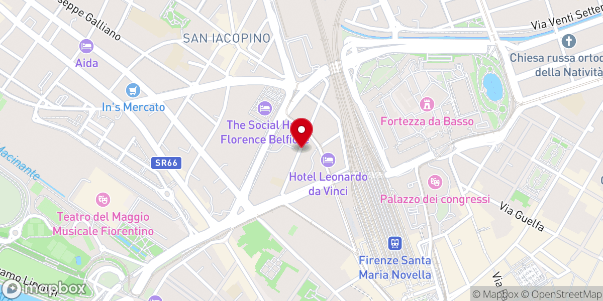 Map showing location of Chiesa Battista di Firenze