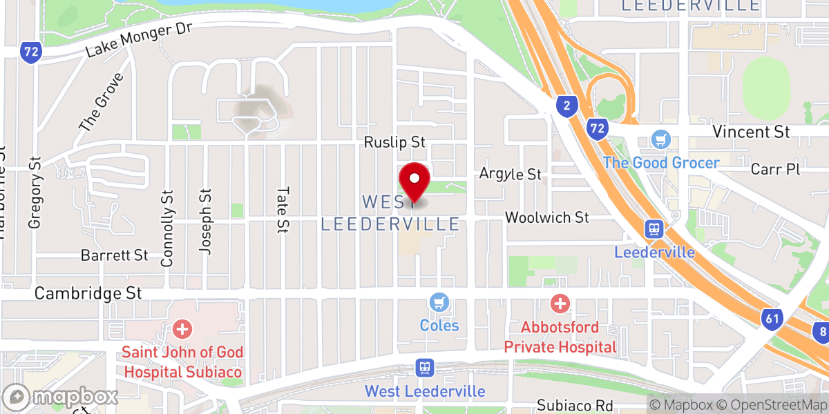 Map showing location of Saint Barnabas Anglican Church