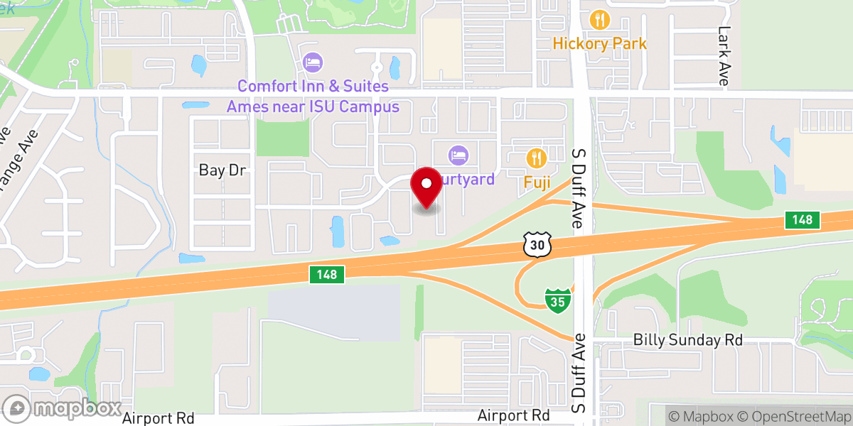 Map showing location of Harvest Vineyard Church of Ames