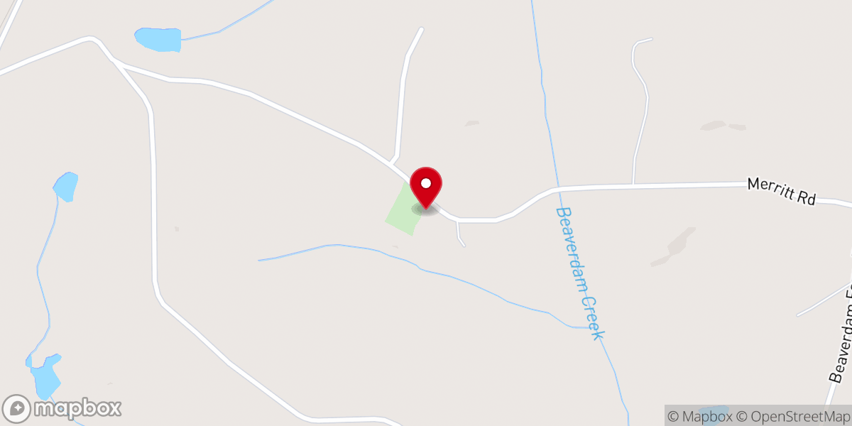 Map showing location of Harmony Grove Church