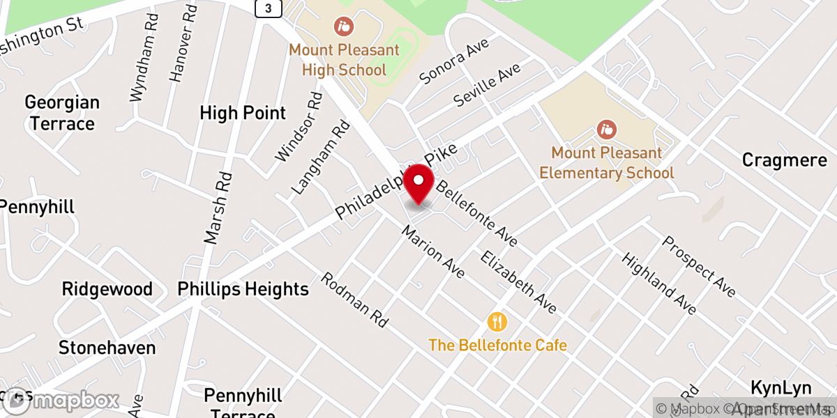 Map showing location of St. Helena Roman Catholic Church