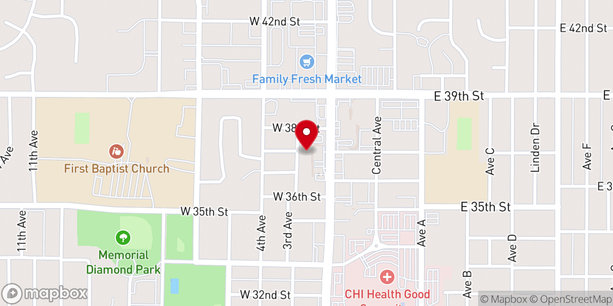 Map showing location of Faith Baptist Church