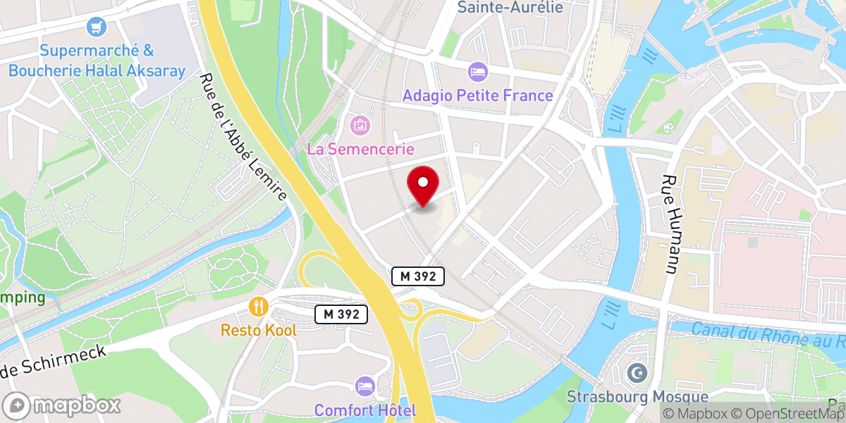 Map showing location of Paroisse Notre Dame de Lourdes
