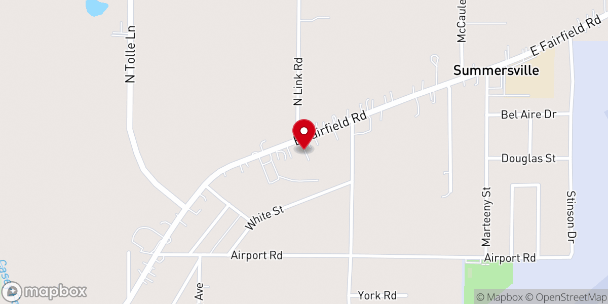 Map showing location of Summersville Pentecostal Church