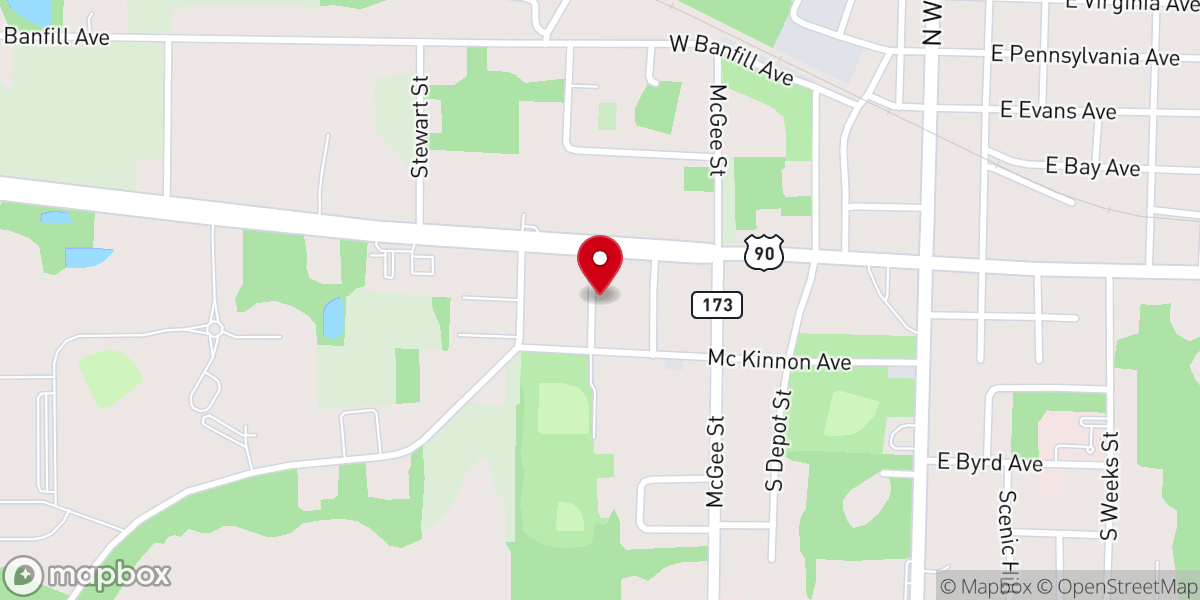 Map showing location of Bonifay Seventh-day Adventist Church