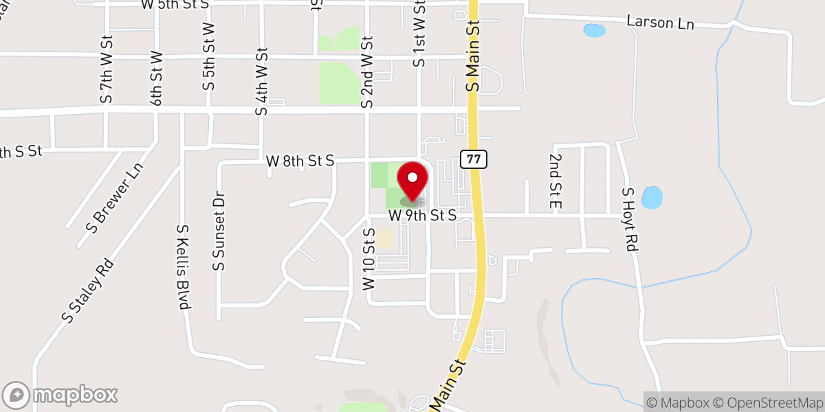Map showing location of Snowflake Town Park