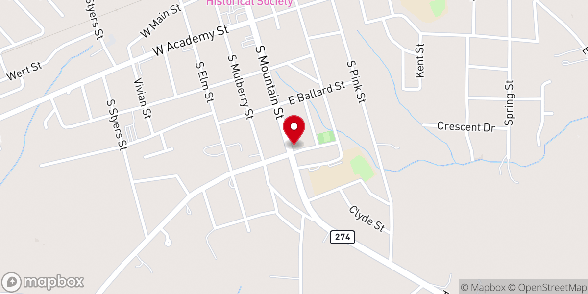 Map showing location of Rudisill Chapel AME Zion Church