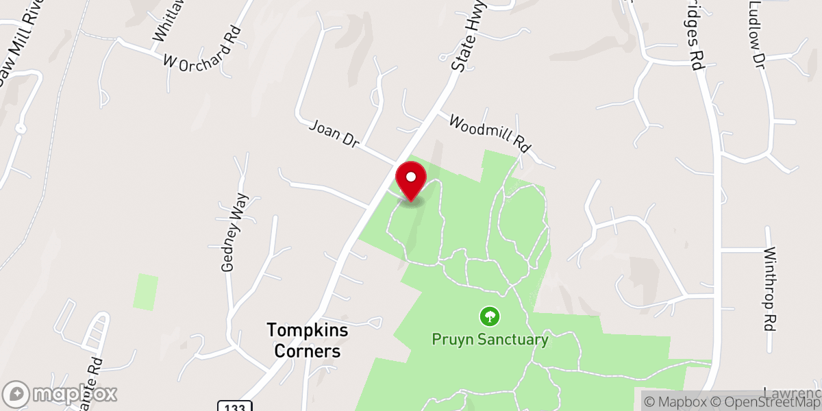 Map showing location of Pruyn Audubon Sanctuary