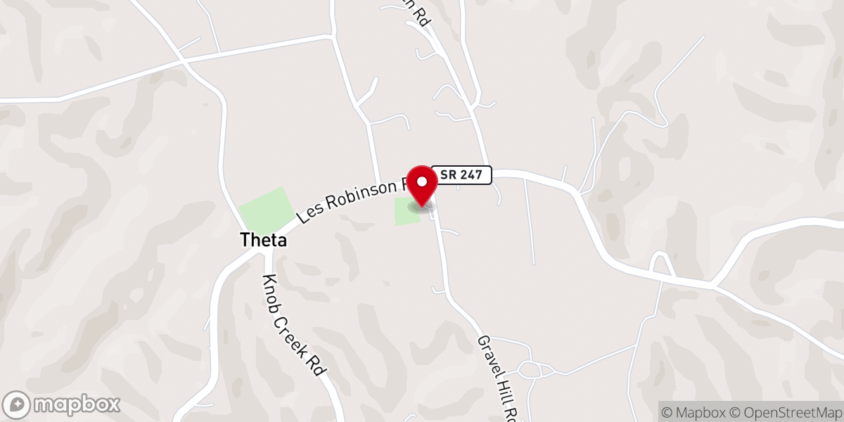 Map showing location of Theta Baptist Church