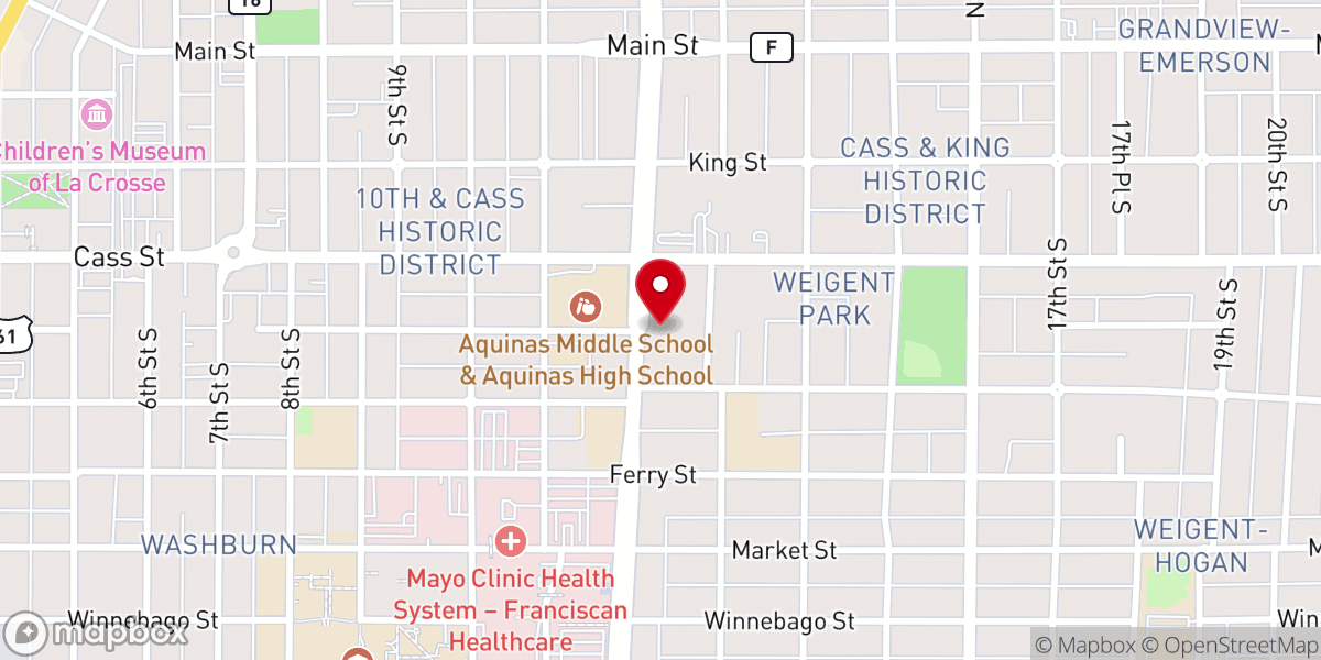 Map showing location of Unitarian Universalist Fellowship of La Crosse
