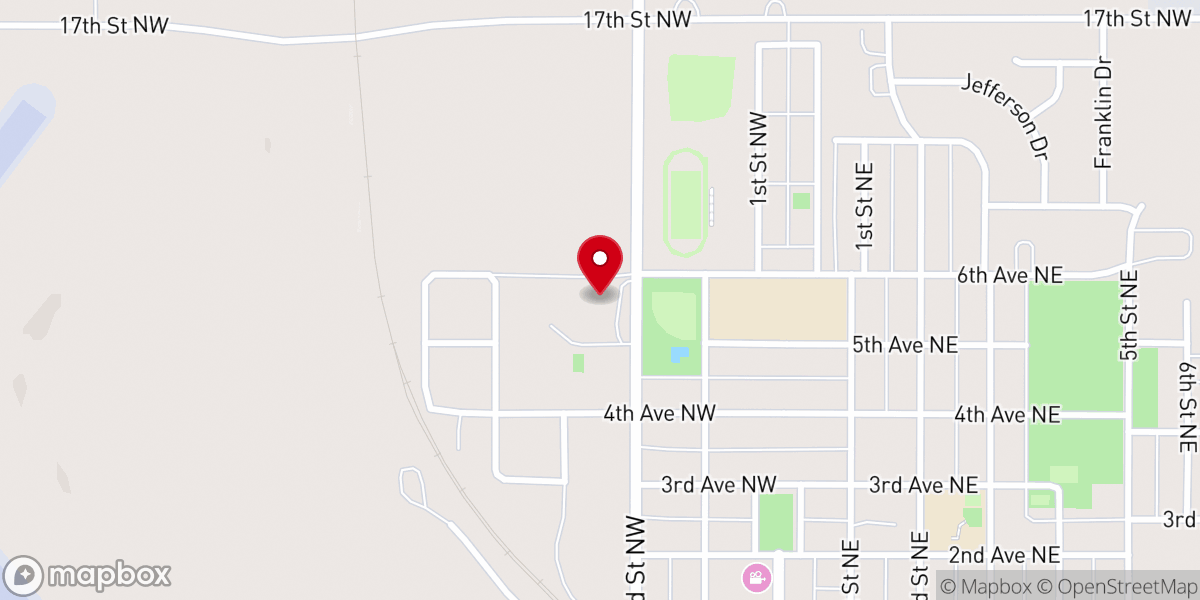 Map showing location of Peace Lutheran Church