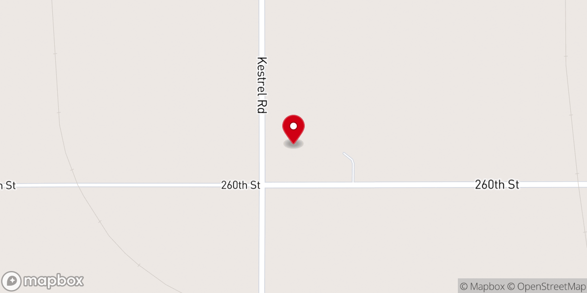 Map showing location of Hiawatha Mennonite Church