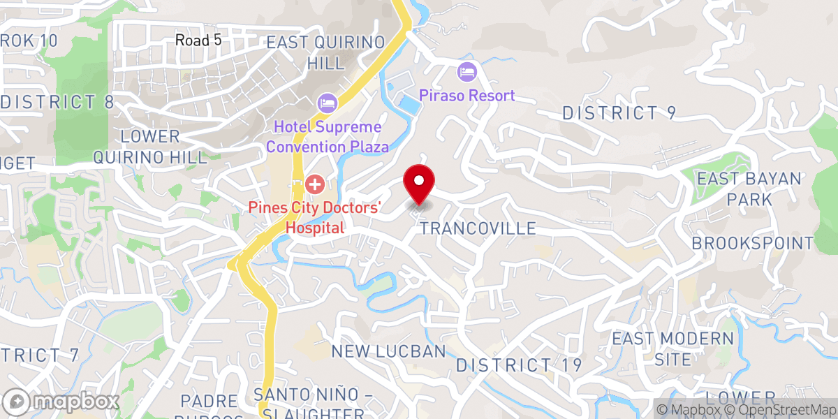 Map showing location of St. John Don Bosco Parish Church - Trancoville, Baguio City, Benguet