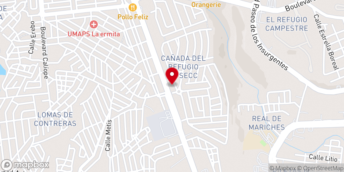 Map showing location of Iglesia Árbol de Vida