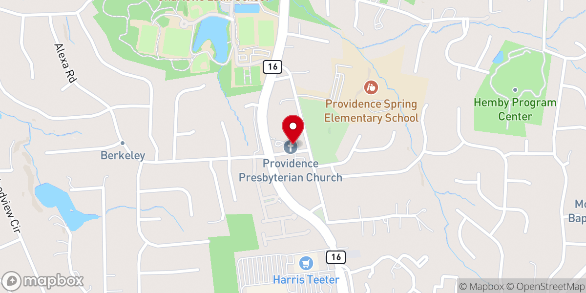 Map showing location of Providence Presbyterian Church