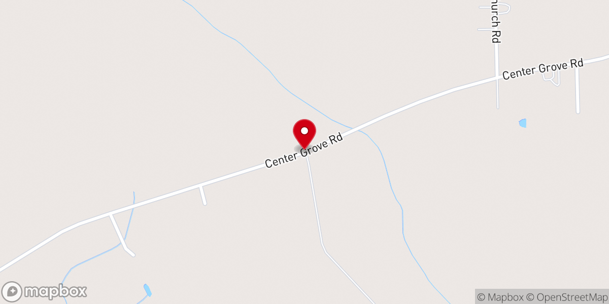 Map showing location of Center Grove Baptist Church