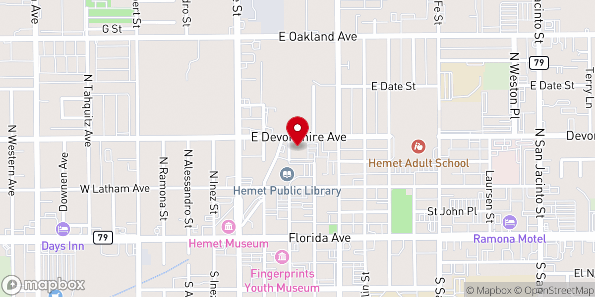 Map showing location of Valley Community Pantry