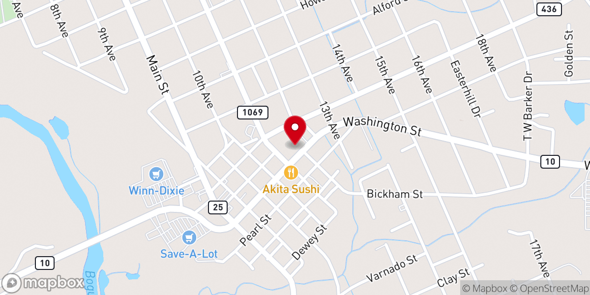 Map showing location of Franklinton