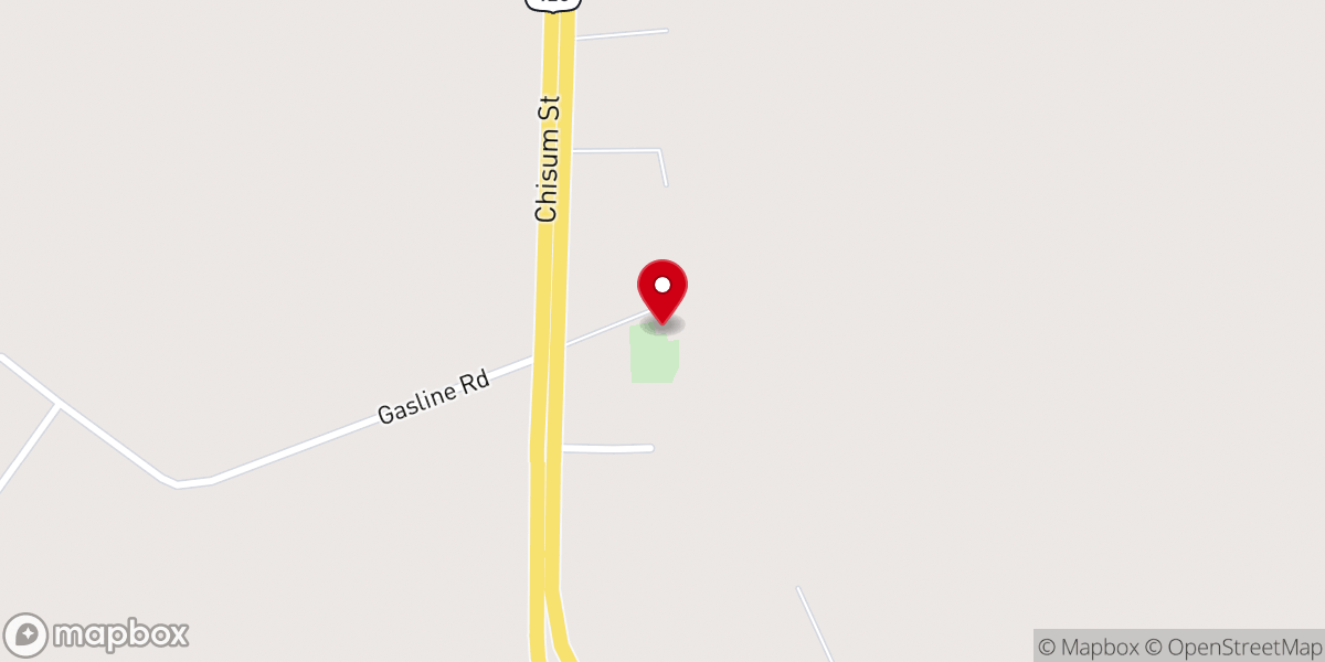 Map showing location of Pilgrim Baptist Church