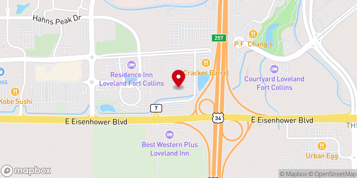 Map showing location of Hope Baptist Church