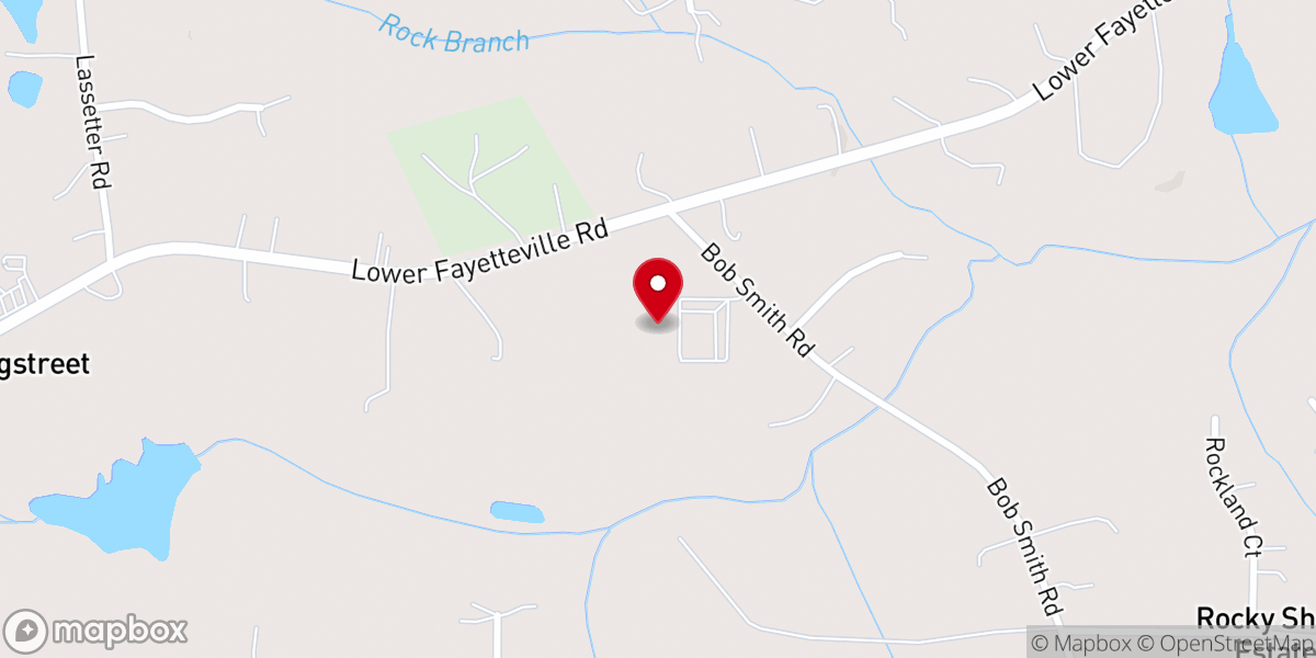 Map showing location of Line Creek Baptist Church