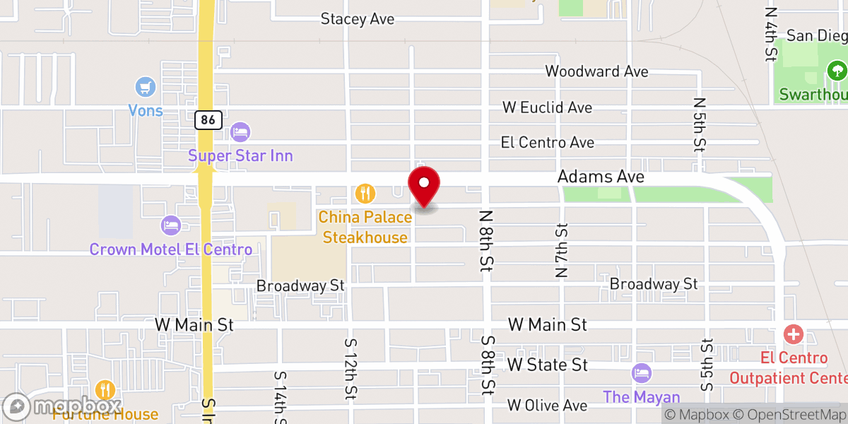 Map showing location of Valley Life Church