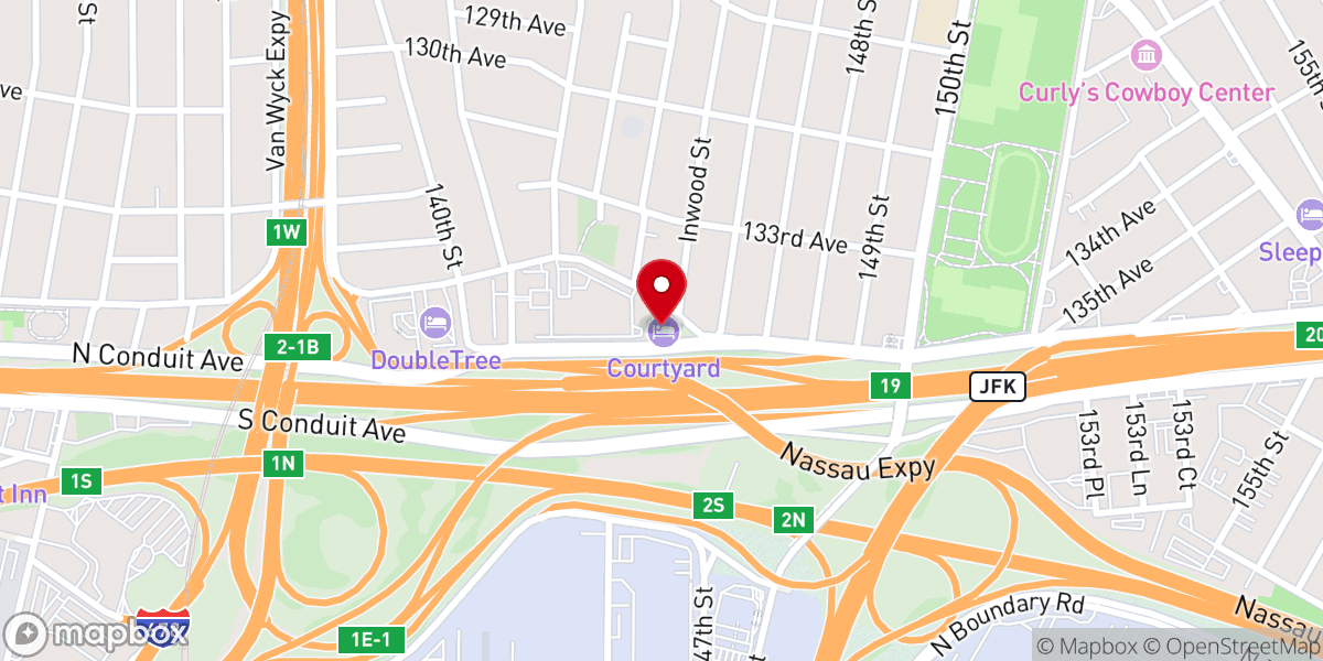 Map showing location of Courtyard by Marriott New York JFK Airport