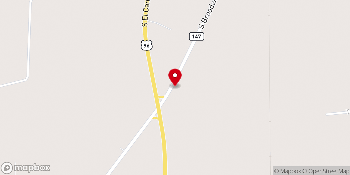 Map showing location of San Augustine Missonary Baptist Church