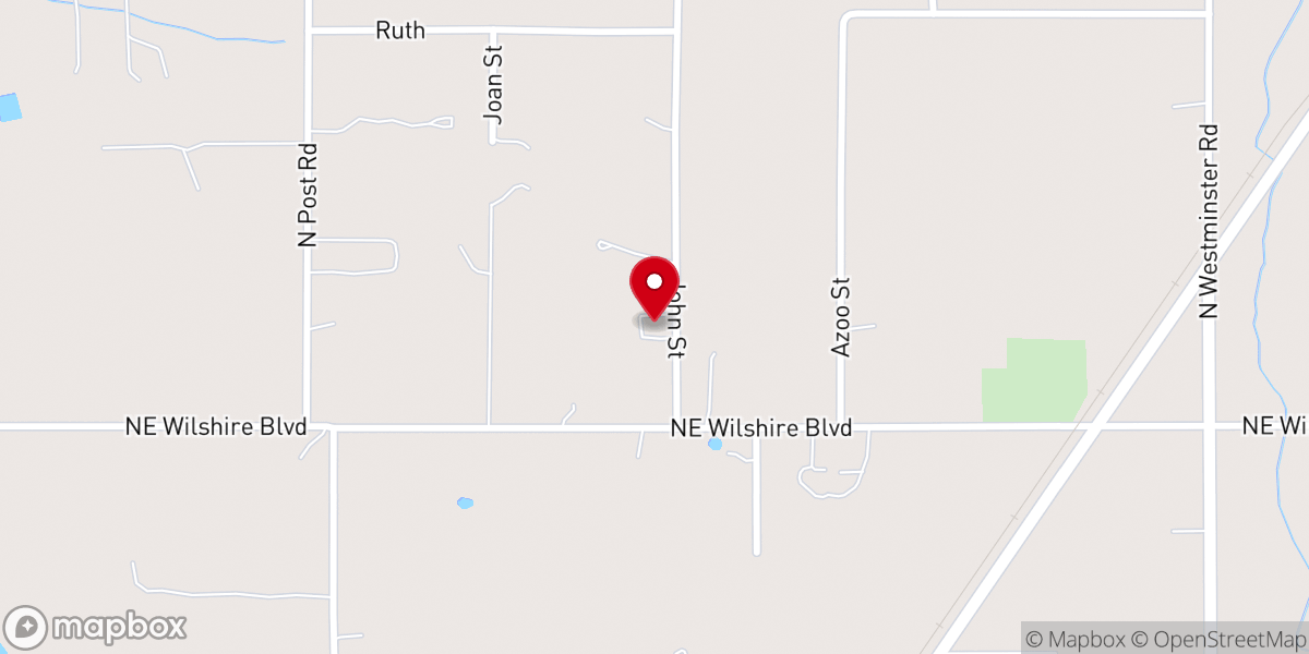 Map showing location of Hillwood Missionary Baptist Church